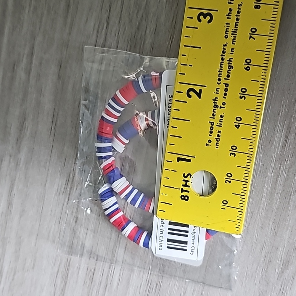 Patriotic polymer clay hoops - Picture 3 of 5